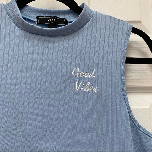 Vibe Sportswear Blue Ribbed Tank Top - Picture 2 of 4
